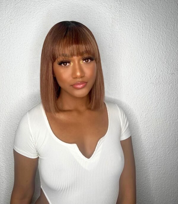 10 Inche Double Drawn Bob  Wig With Fringe