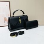 Padlock Accented Bag with Matching Wallet