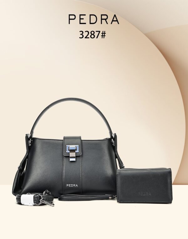 Pedra Structured Black Handbag