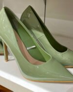 Sage Green Pointed-Toe Stiletto Pumps - Image 2
