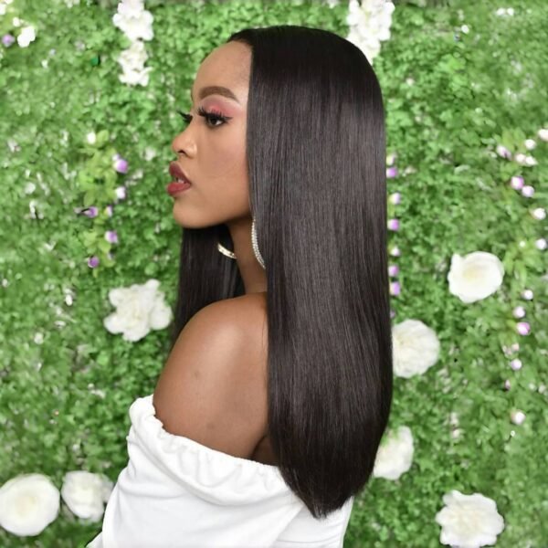 Glueless Double Drawn Bone Straight 4X4 Closure Wig 18"