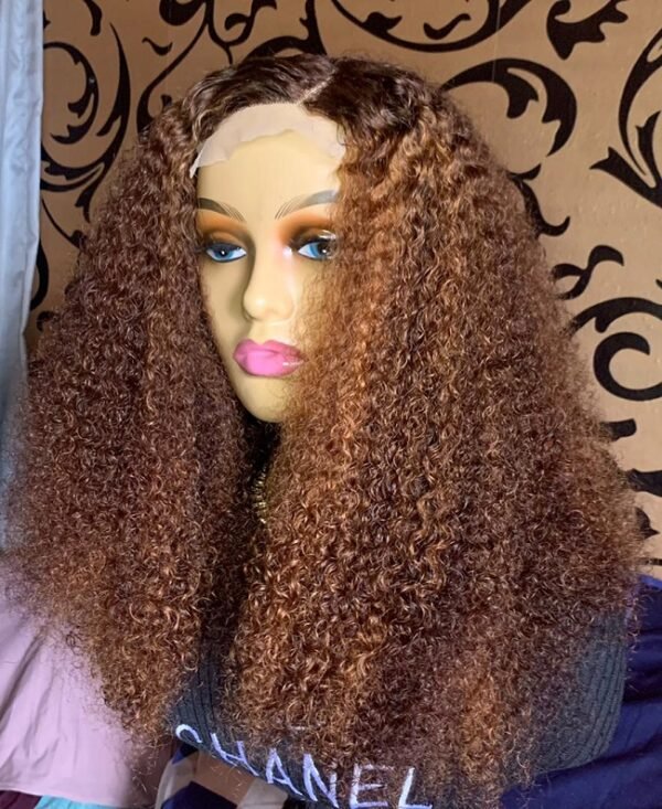 Piano Pixie Curls Highlight Wig ,200g  4×4 Closure, 20inches