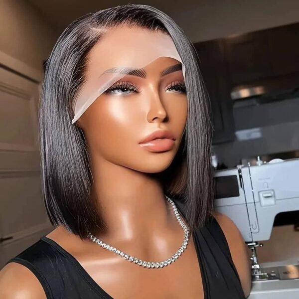 Glueless Bone straight 13x4 Frontal Lace Bob Wig