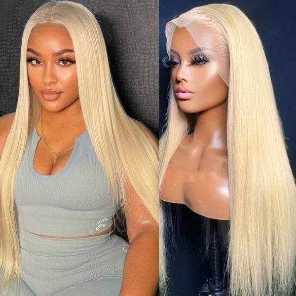 Super Double Drawn 13X4 Frontal Lace Wig White  24"