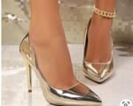 Metallic Gold Pointed-Toe Heel - Image 2