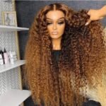 Luxury Brown Ombre Vietnamese curls; 13x4 Lace Frontal, 28inches. - Image 3